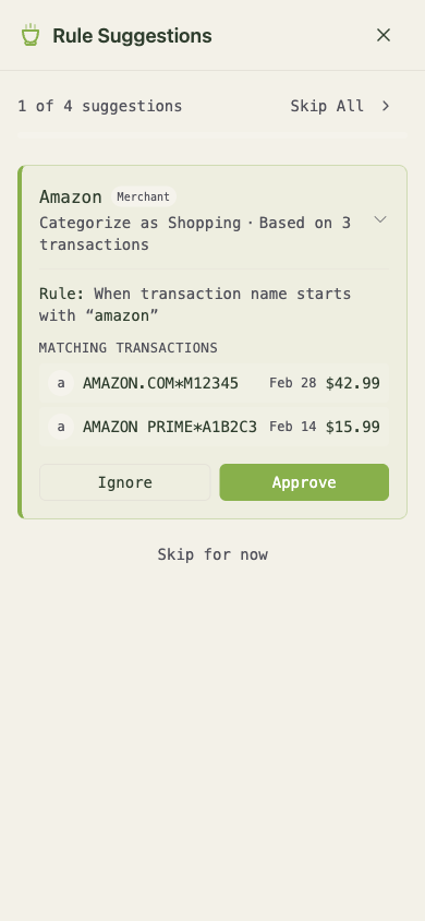 Transactions with Rules